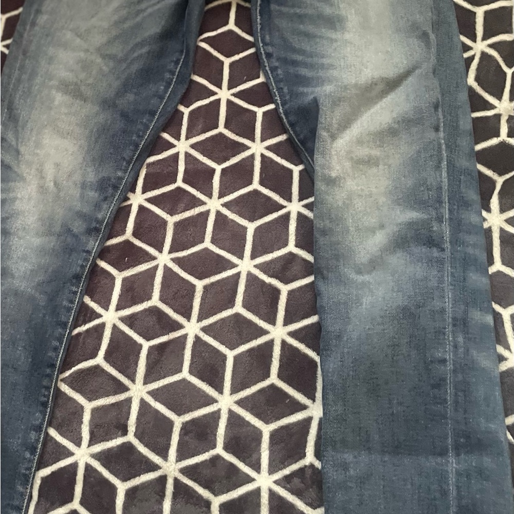 AMIRI Blue Straight Jeans with Distressed Vintage Look
